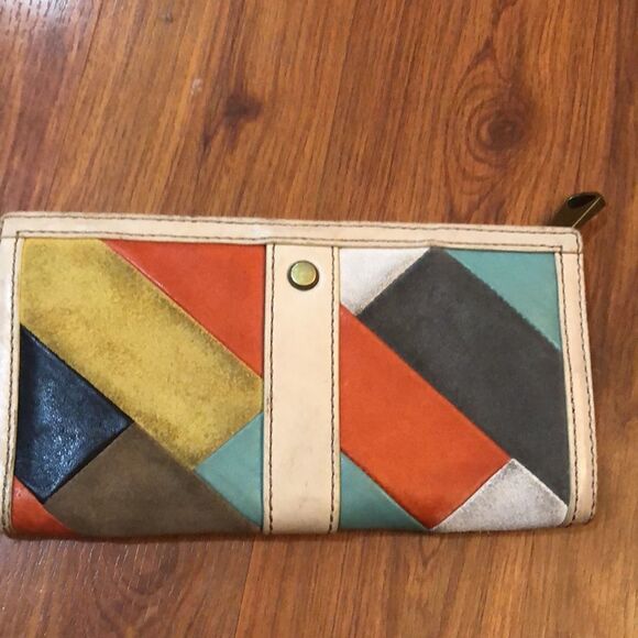 Fifty Four Fosssil vintage Patchwork suede wallet - Picture 3 of 10